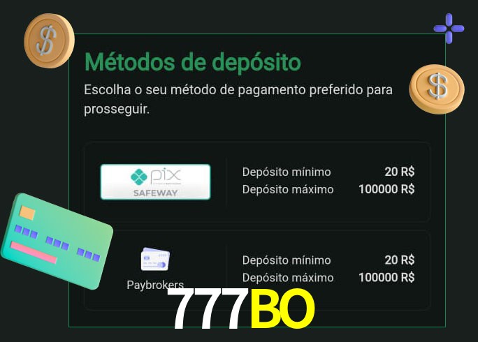O cassino 777BO oferece uma grande variedade de métodos de pagamento